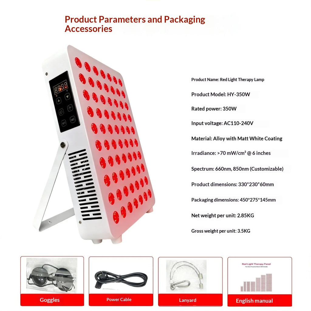 MasterGrow 660nm 850nm LED Red Light Therapy Panel + Stand LED Therapy Panel Qst