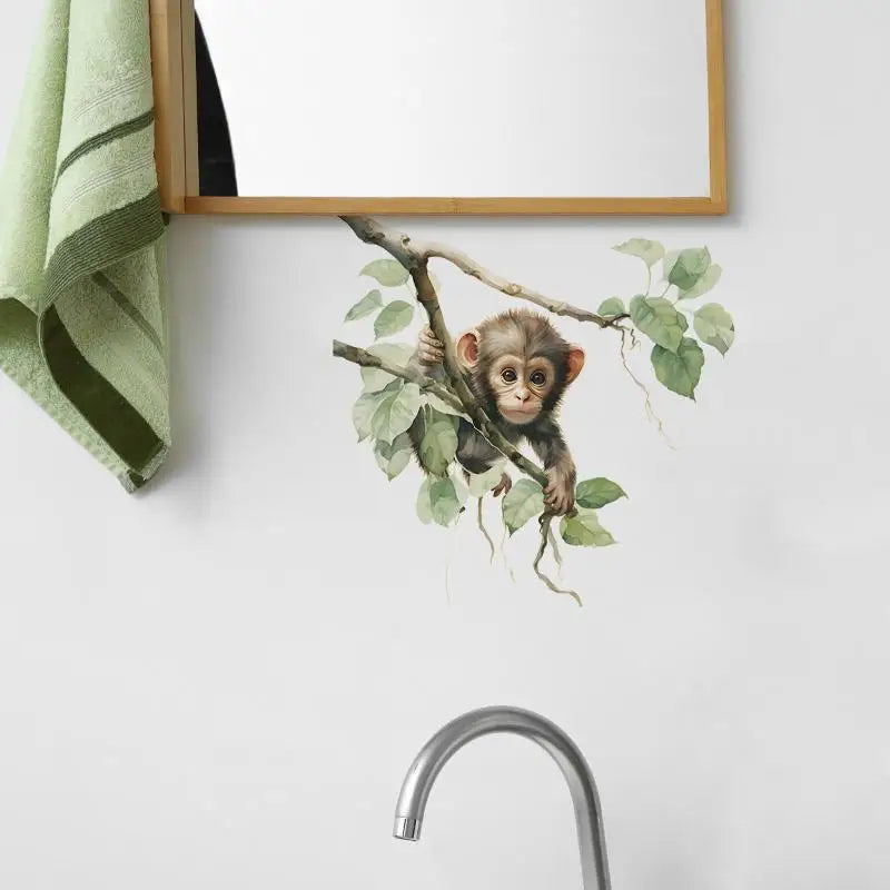 Cute Monkey Wall Sticker PVC Home Decor 30x30cm Wall Sticker Decal Qme