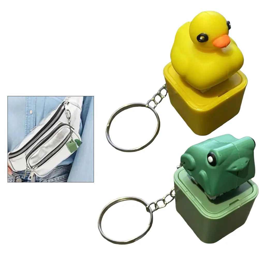 Duck Quacking Fidget Keychain – Light-Up Novelty Toy Novelty Fidget Keychain Qme