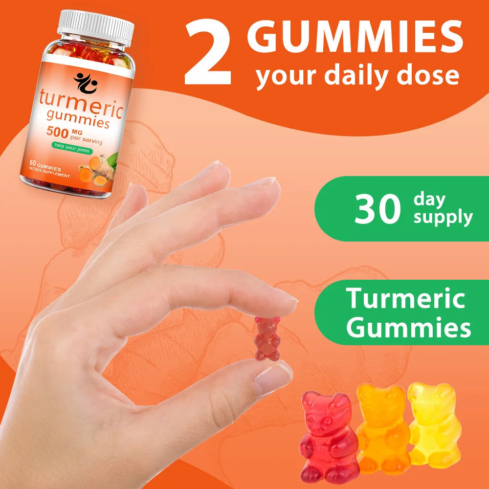 Kenofor Turmeric Curcumin Gummies – Immunity & Skin Support Herbal Supplement Gummies Qst
