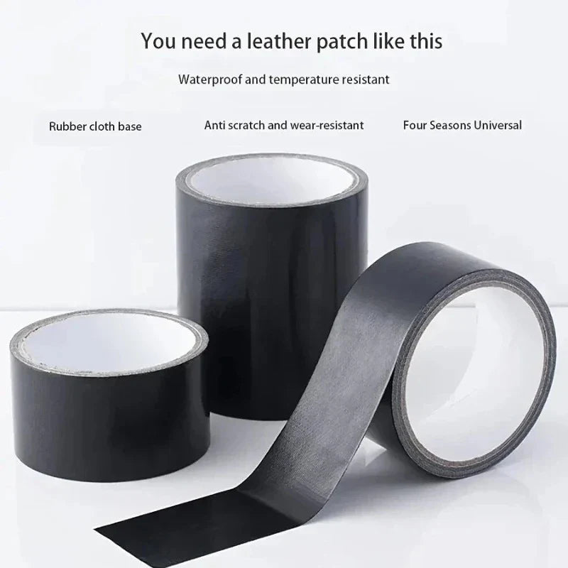 Black Cloth-Based Adhesive Repair Tape for Leather & Sofa Upholstery Repair Tape Qme