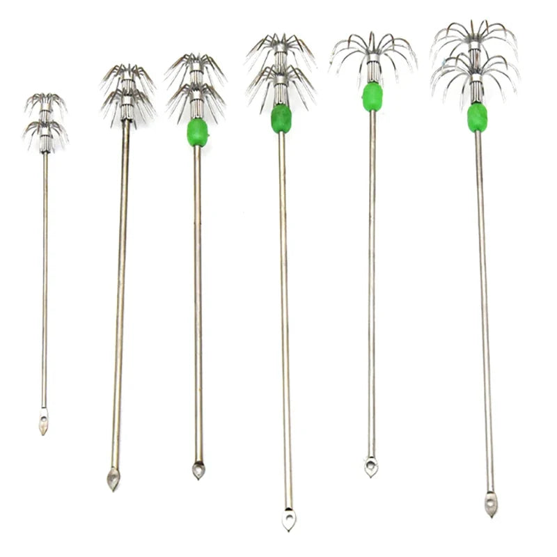 Umbrella Hooks Live Bait Squid Octopus Stainless Steel Box Fishing Hooks Qme