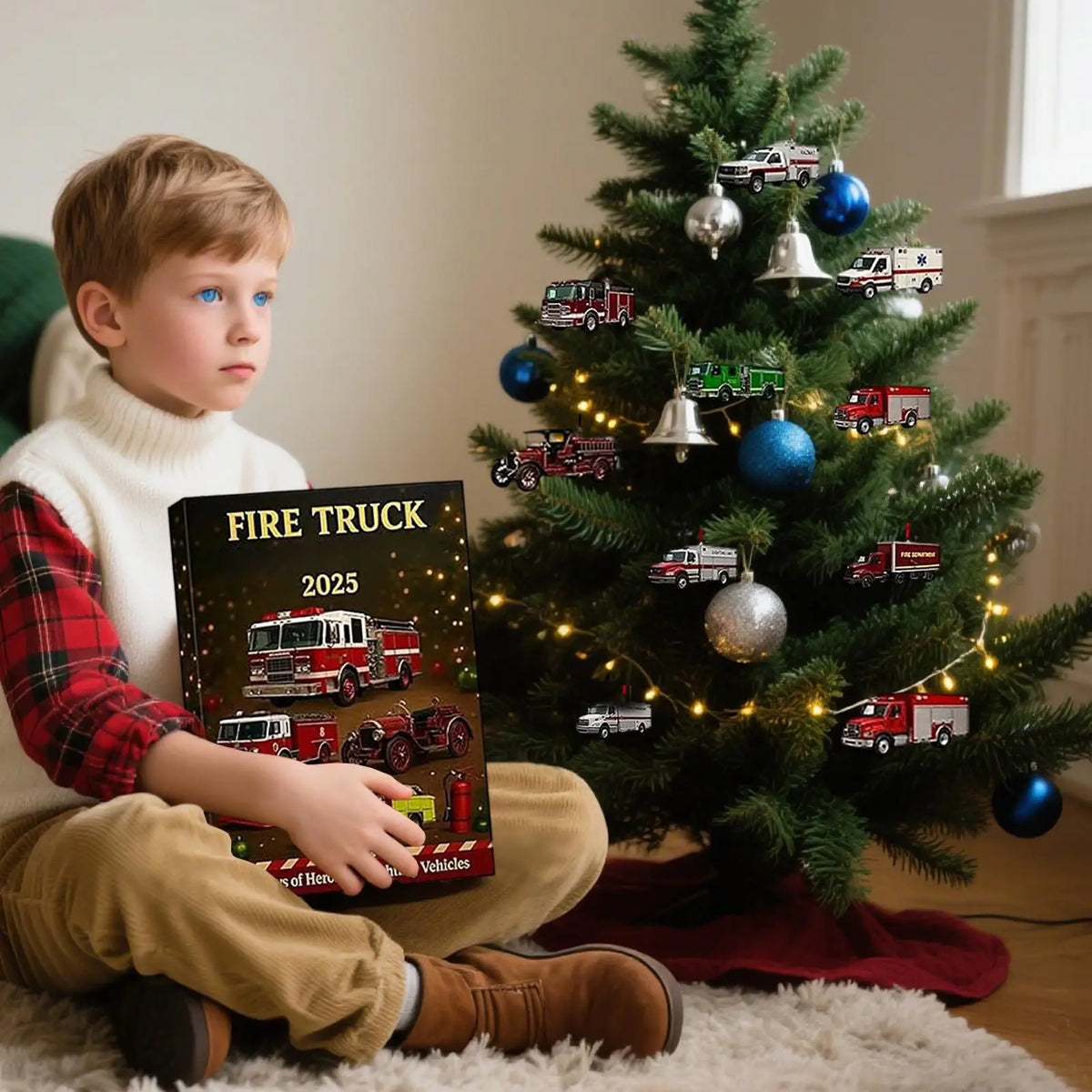 Fire Truck Advent Calendar – 24 Christmas Countdown Ornaments Christmas Advent Calendar Qme