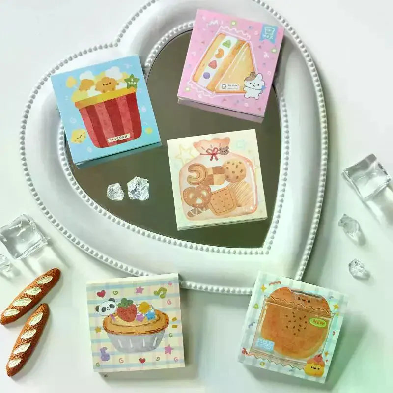 Cute Cartoon Food Memo Sticker Paper | DIY Craft Notes 5x5cm Memo Sticker Paper Qme
