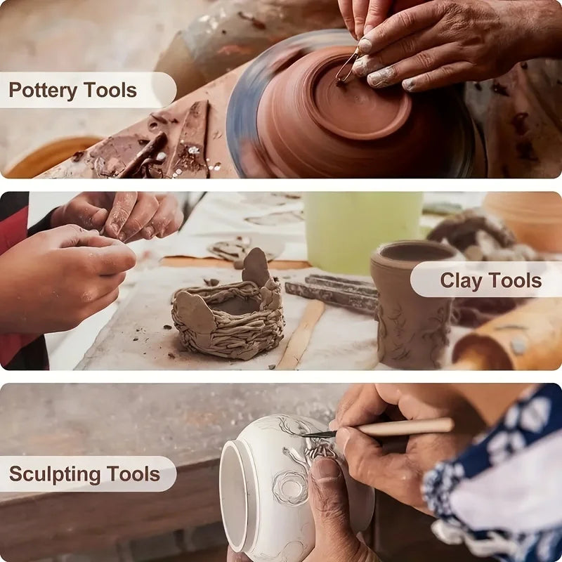 11-Piece Clay Tool Set – Polymer & Cold Porcelain Molding Kit Clay Sculpting Tools Qme