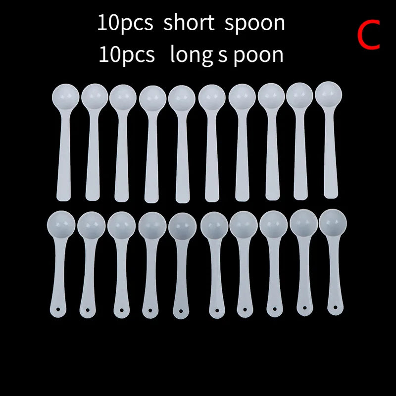 1 Gram Plastic Measuring Scoops & Spoons – Set of 20 Measuring Scoop Set Qme C 20pcs