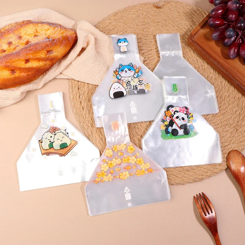 Cartoon Onigiri Triangle Rice Ball Disposable Bags 50pcs Onigiri Packaging Bags Qme