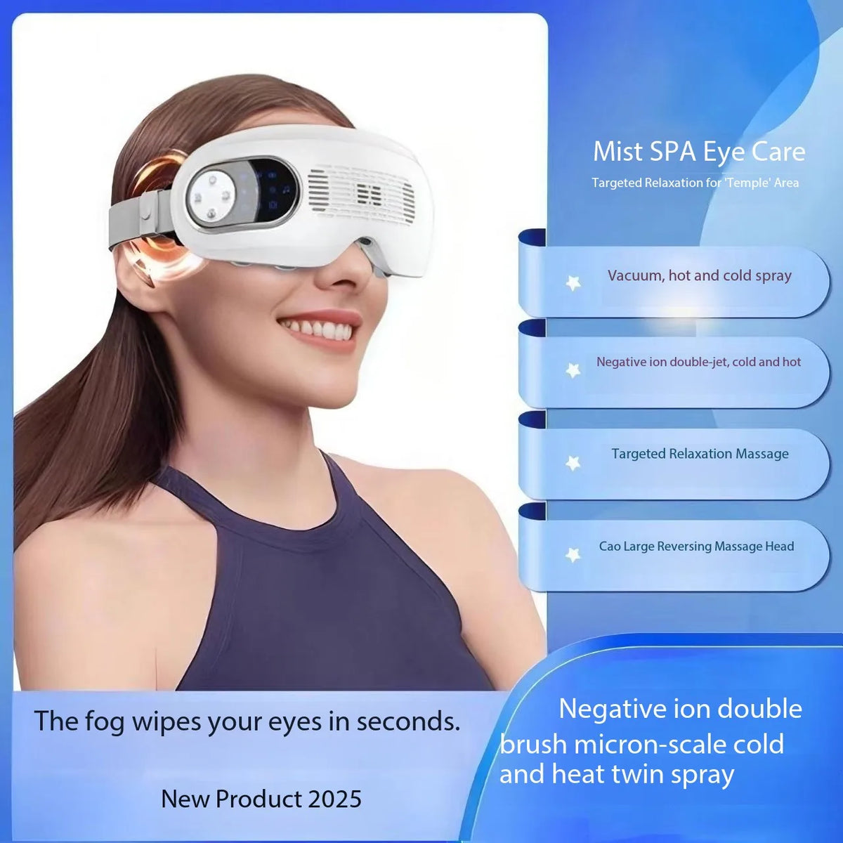 Vilnason Smart Eye Massager – 4 Modes, Vibration & Compress Eye Massager Qst