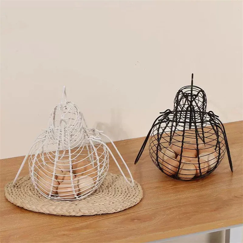 Iron Art Fruit, Vegetable & Egg Basket Organizer Rack Kitchen Storage Basket Qme