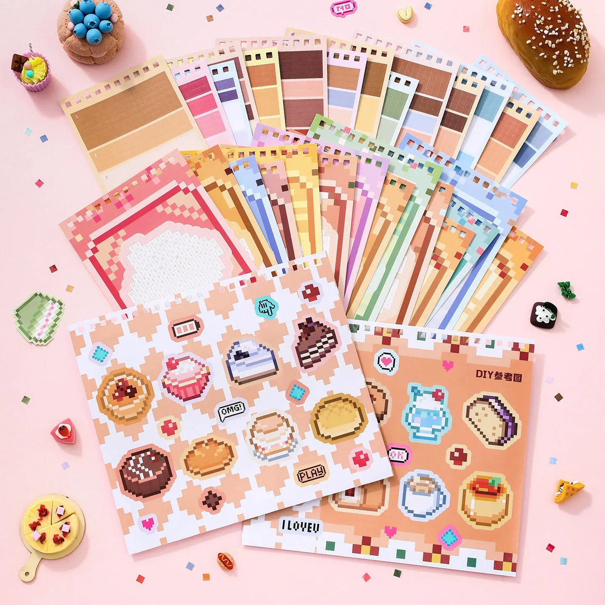 36-Sheet Pixel Bead Sticker Book – Gaming Console DIY Craft DIY Sticker Book Qme