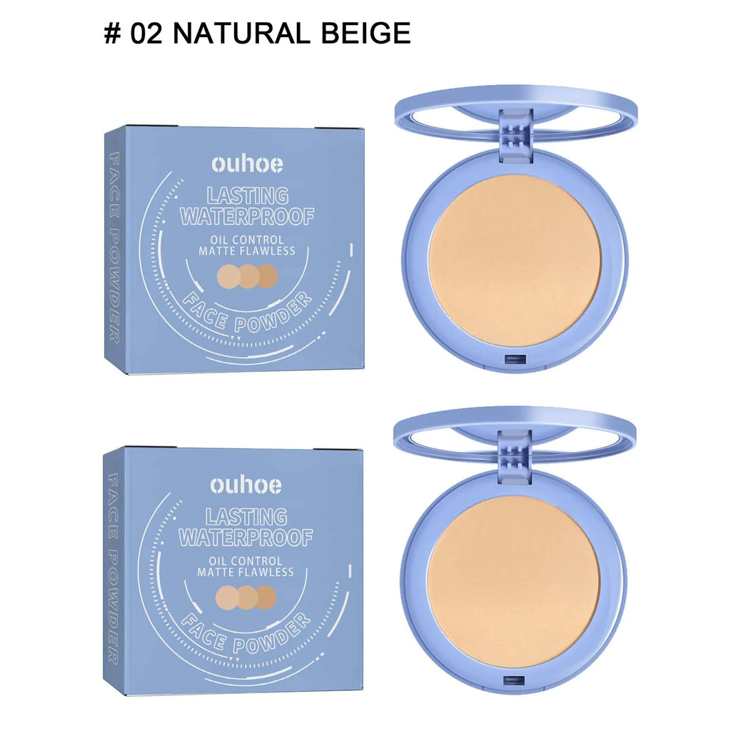Qme Face Setting Pressed Powder – Oil Control & Waterproof Setting Pressed Powder Qme 2Pc natural beige