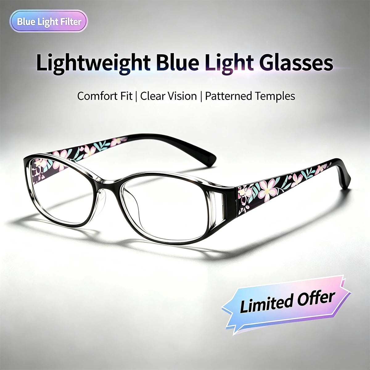 VOPHA L8 Retro Square Reading Glasses Anti Blue Light +100–+300 Reading Glasses Qst
