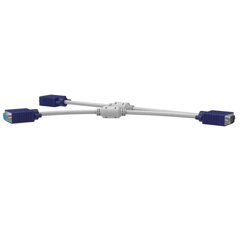 VGA Y Splitter Cable – 1 Male to 2 Female Dual Monitor Extension VGA Splitter Cable Qme