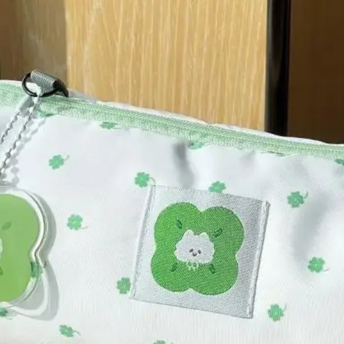 Cute Four-Leaf Clover Kitten Pencil Organizer | Desk Accessory Desk Pencil Organizer Qme