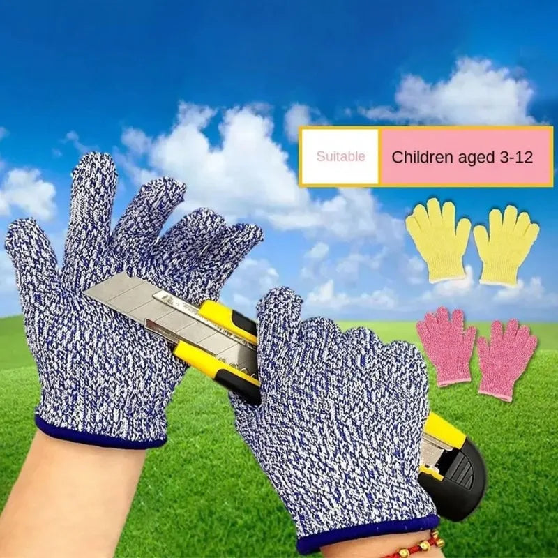 Kids HPPE Level 5 Cut Resistant Gloves – Boys & Girls Kids Safety Gloves Qme