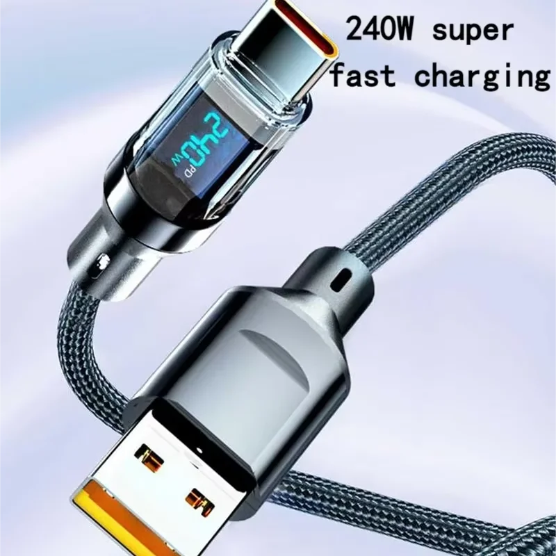 USB-C to USB-C 100W Fast Charging Cable with LED Display USB-C Charging Cable Qst
