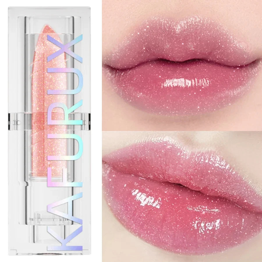 Color-Changing Glitter Jelly Lip Tint – Moisturizing Lipstick Glitter Lip Tint Qme 01