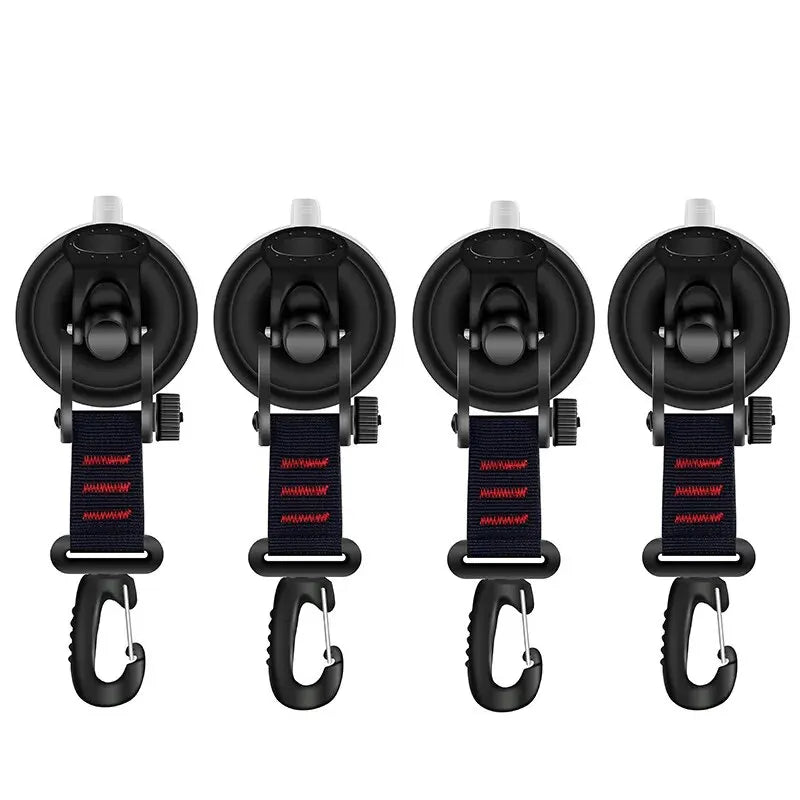 Suction Cup Anchor Hooks – Tarp & Awning Tie Down, 4-Pack Suction Cup Hook Qme red