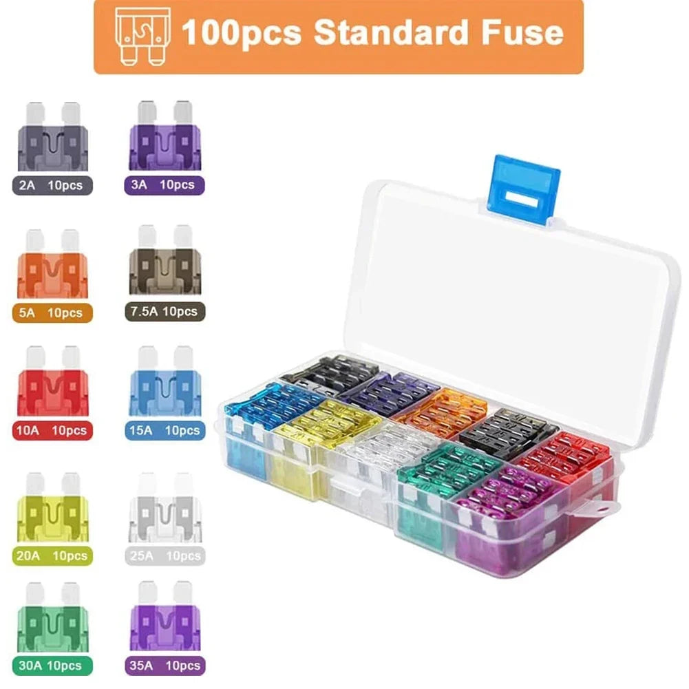 Blade Car Fuse Assortment Set – 10 Types 2A to 35A Car Fuse Assortment Qme