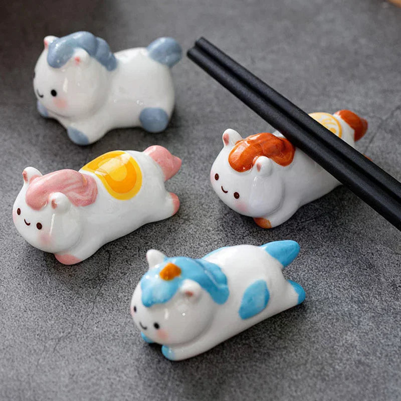Ceramic Horse Chopstick Rest – Spoon Fork Knife Stand Chopstick Rest Qme