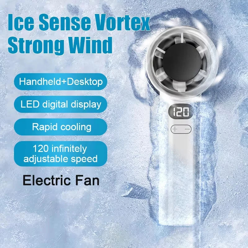 Portable USB Rechargeable Handheld Fan – Adjustable Speeds Handheld Fan Qst