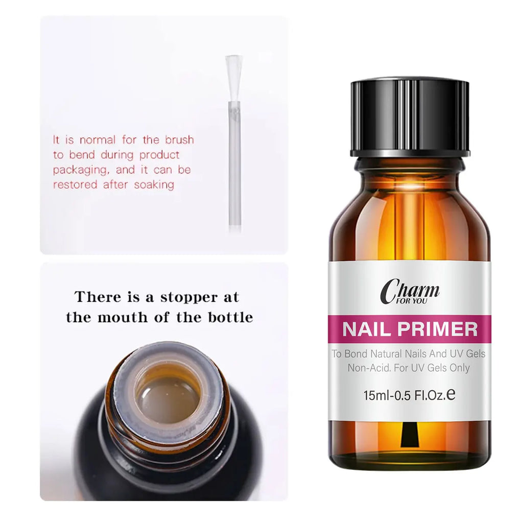 Qme Acid-Free Gel Nail Base Coat & Drying Agent Kit Gel Nail Prep Kit Qme