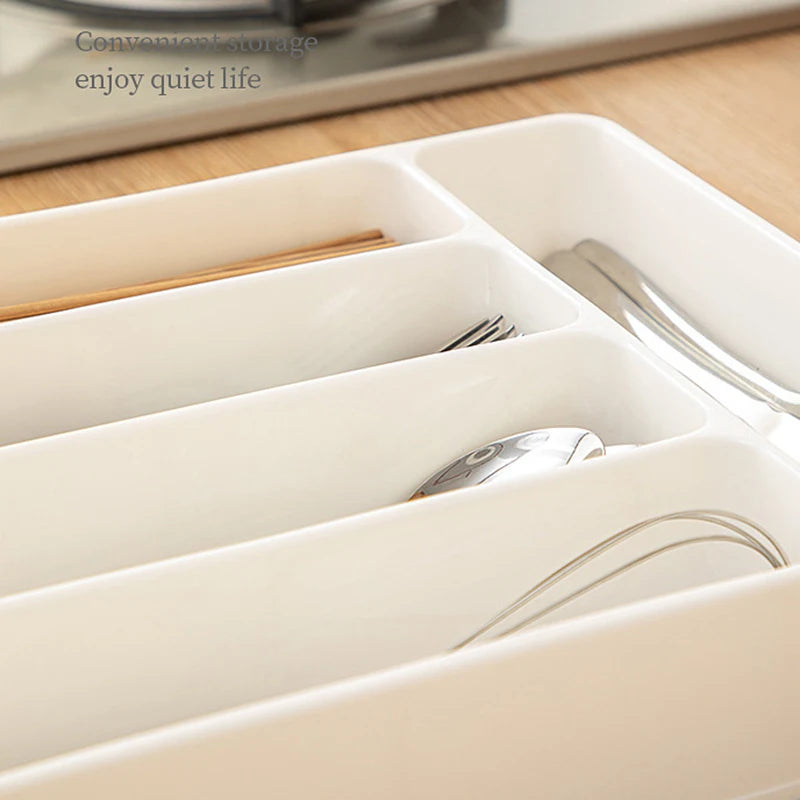 4/5 Compartment Cutlery Drawer Organizer Tray – Easy Clean Drawer Organizer Tray Qst