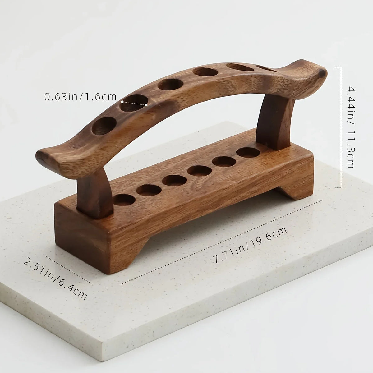 Walnut Wood 6-Slot Pen & Pencil Holder Desk Organizer | Qme Wood Desk Organizer Qme 1pc