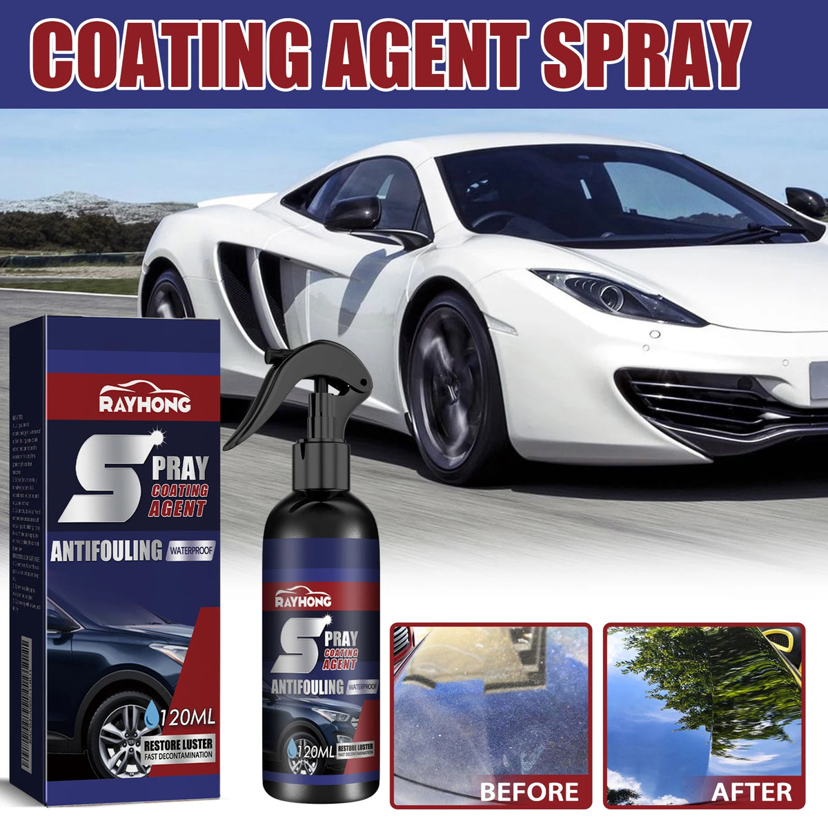 Rayhong Nano Car Coating Spray – Paint Curing & Deep Gloss Car Coating Spray Qst