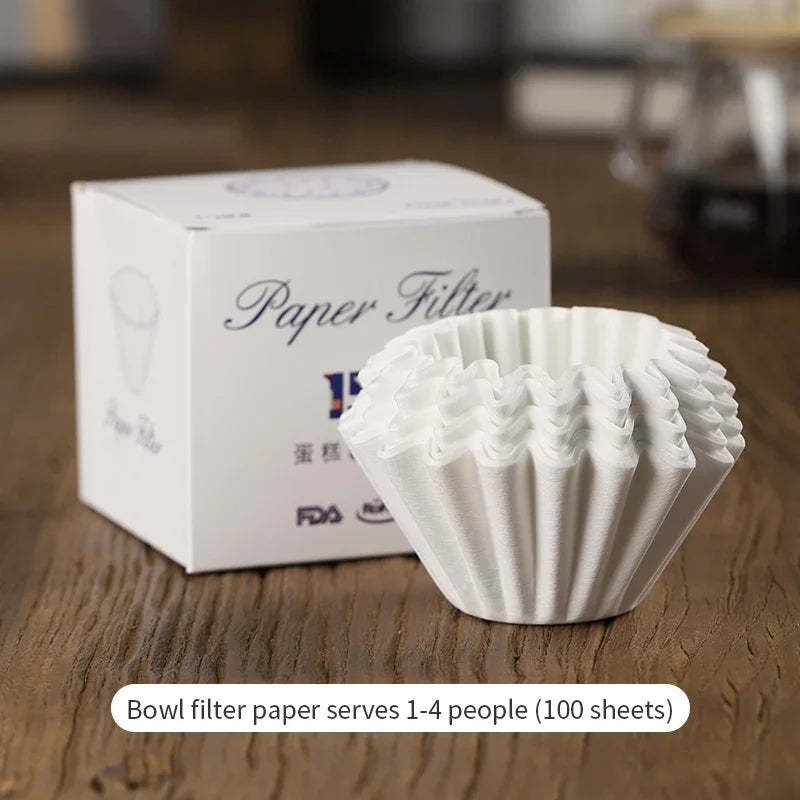 Bincoo V-Shaped Conical Coffee Filter Papers | Pour Over Coffee Filter Papers Qst big-(50pcsx2) China Mainland