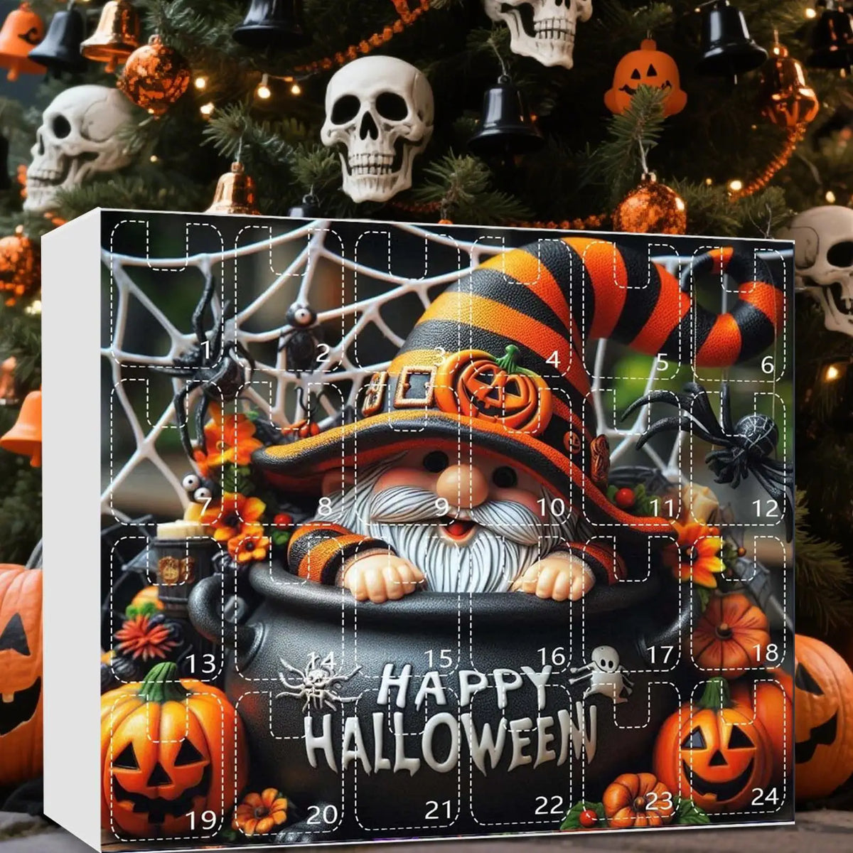 Halloween Countdown Advent Calendar 24-Day Acrylic Toy Figures Halloween Advent Calendar Qme