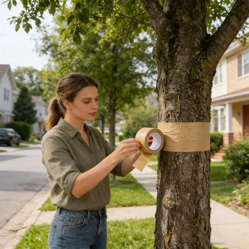 Fruit Tree Sticky Barrier Tape 164 Ft – Cicada & Pest Wrap Tree Protection Tape Qme