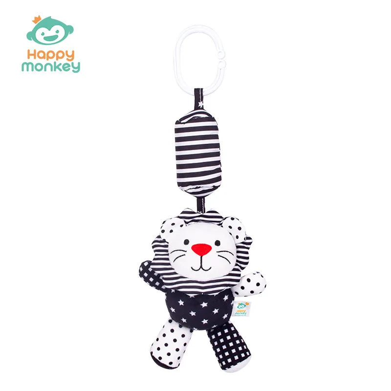 Animal Bell Hanging Plush Toy – Infant Crib & Car Decor Baby Hanging Plush Toy Qme lion M