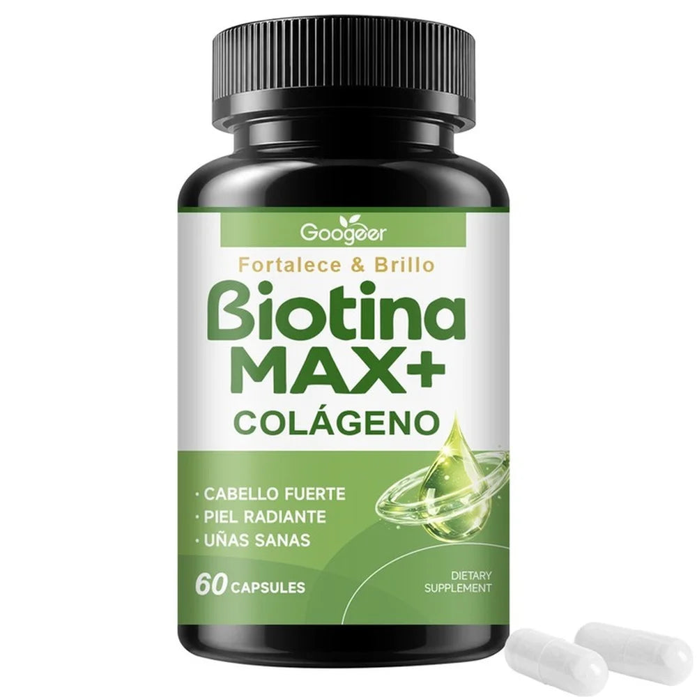 Googeer Biotin Collagen Capsules – Hair, Skin & Nail 60ct Beauty Supplement Qst 1 bottle 60 pieces