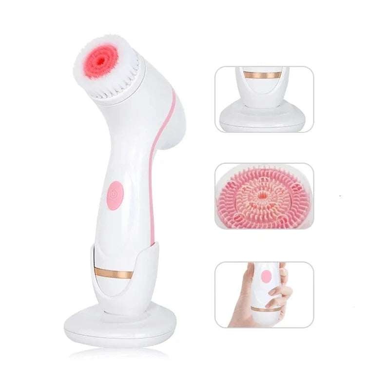 Vilnason 3-in-1 Sonic Electric Facial Cleansing Brush | 4 Speeds Facial Cleansing Brush Qst