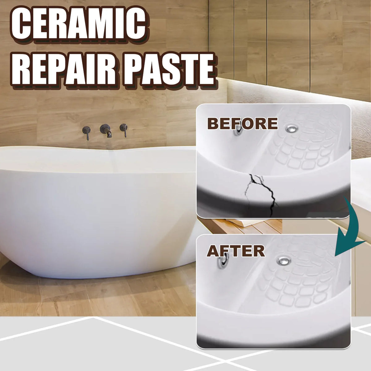Ceramic Tile Repair Glue – Waterproof Adhesive Caulk 100ml Tile Repair Adhesive Qst