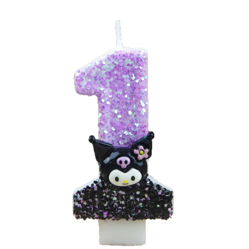 Kuromi Birthday Candles 0-9 Number Cartoon Cake Topper Birthday Cake Candles Qme