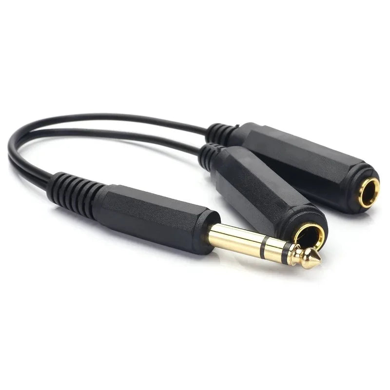 TRRS to 2 TRS Female Headset Splitter Adapter Cable 3.5mm AUX Audio Splitter Adapter Qme