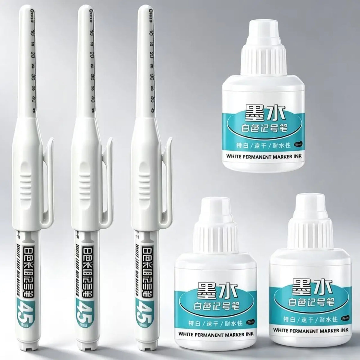 White Waterproof Marker Pens | Oily Ink DIY Graffiti Art Waterproof Marker Pens Qme 1.5mm-3Pens-3inks