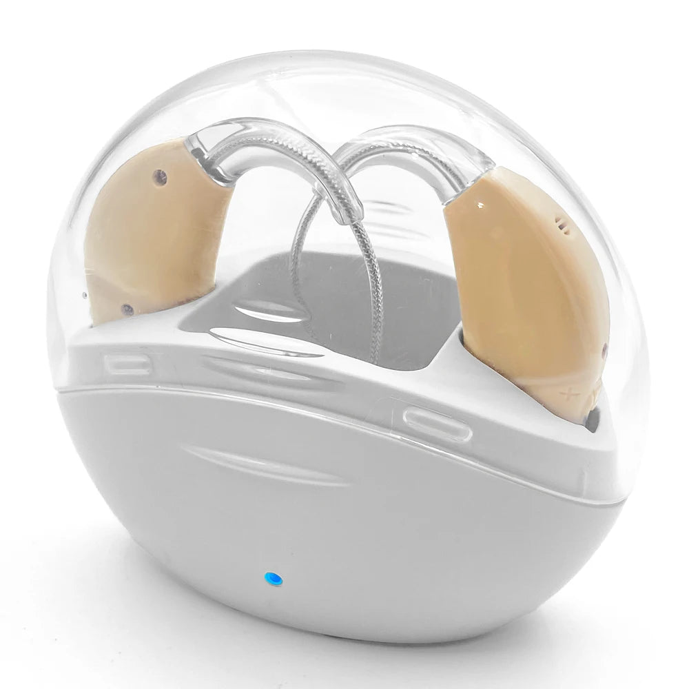 Rechargeable BTE Hearing Aid – Magnetic Charging Case Included BTE Hearing Aid Qst