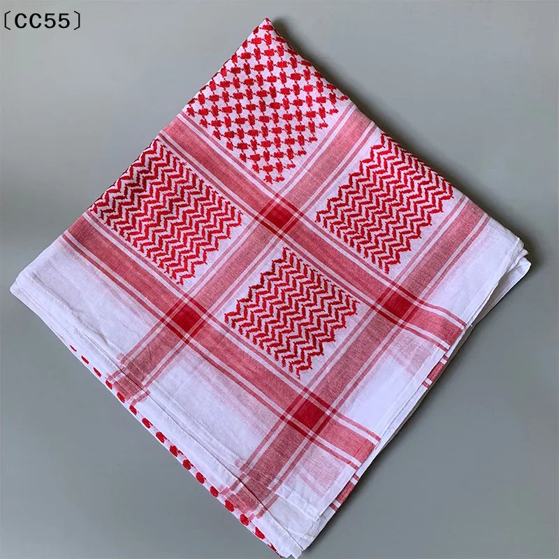 Men's Plaid Arab Turban Headscarf – Dubai Desert Neck Wrap Turban Headscarf Qst