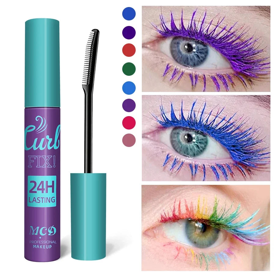 Colorful Waterproof Mascara – Curling & Fast Drying | 8 Shades Waterproof Mascara Qme