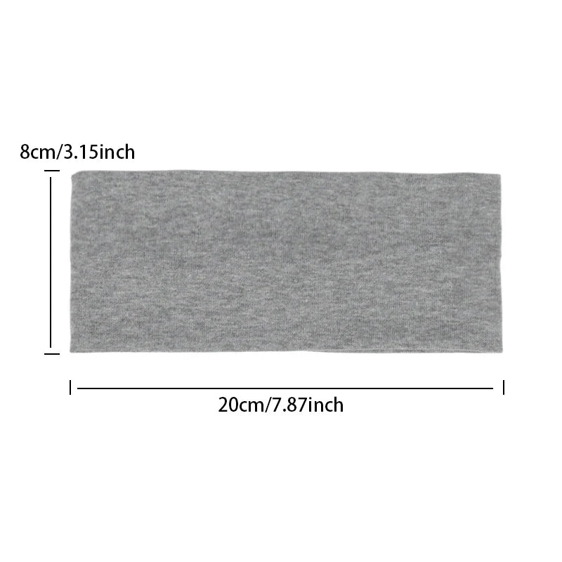 Unisex Solid Cotton Sports Yoga Headband – Moisture-Wicking Sports Headband Qme