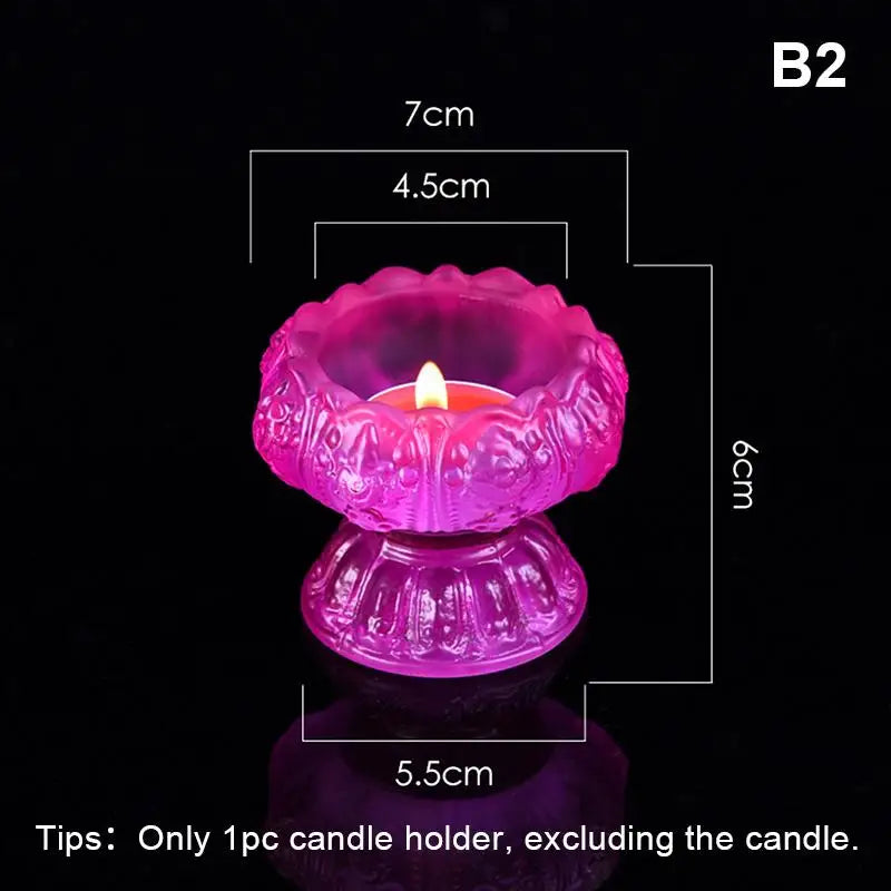Glass Lotus Candle Holder – Windproof & Heat Resistant