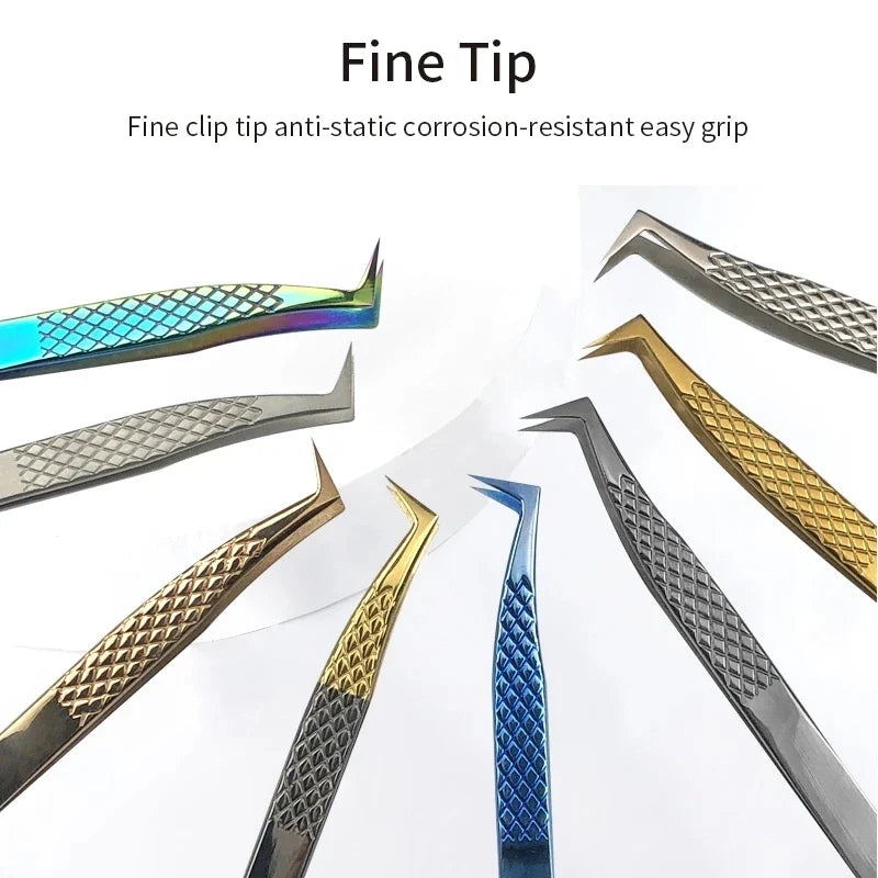 Precision Stainless Steel Eyelash Tweezers – Anti-Static Eyelash Tweezers Qme