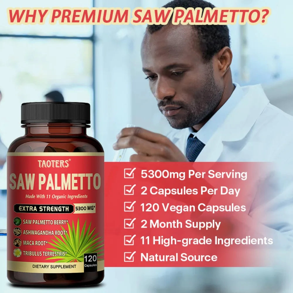 Saw Palmetto Ashwagandha Turmeric Capsules | STRESSXCEL Herbal Supplement Capsules Qst