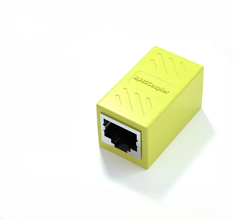 RJ45 Double Socket Adapter Cat7 Cat6 Cat5e Ethernet Coupler RJ45 Ethernet Coupler Qme YELLOW