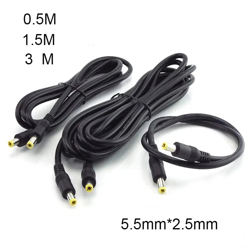 DC Power Extension Cable 5.5×2.1mm Male Female 5521 CCTV DC Power Extension Cable Qme