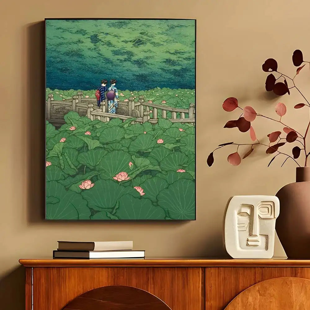 Kawase Hasui Canvas Wall Art Poster – Waterproof Home Decor Canvas Wall Art Qst z1 40x50cm Unframed