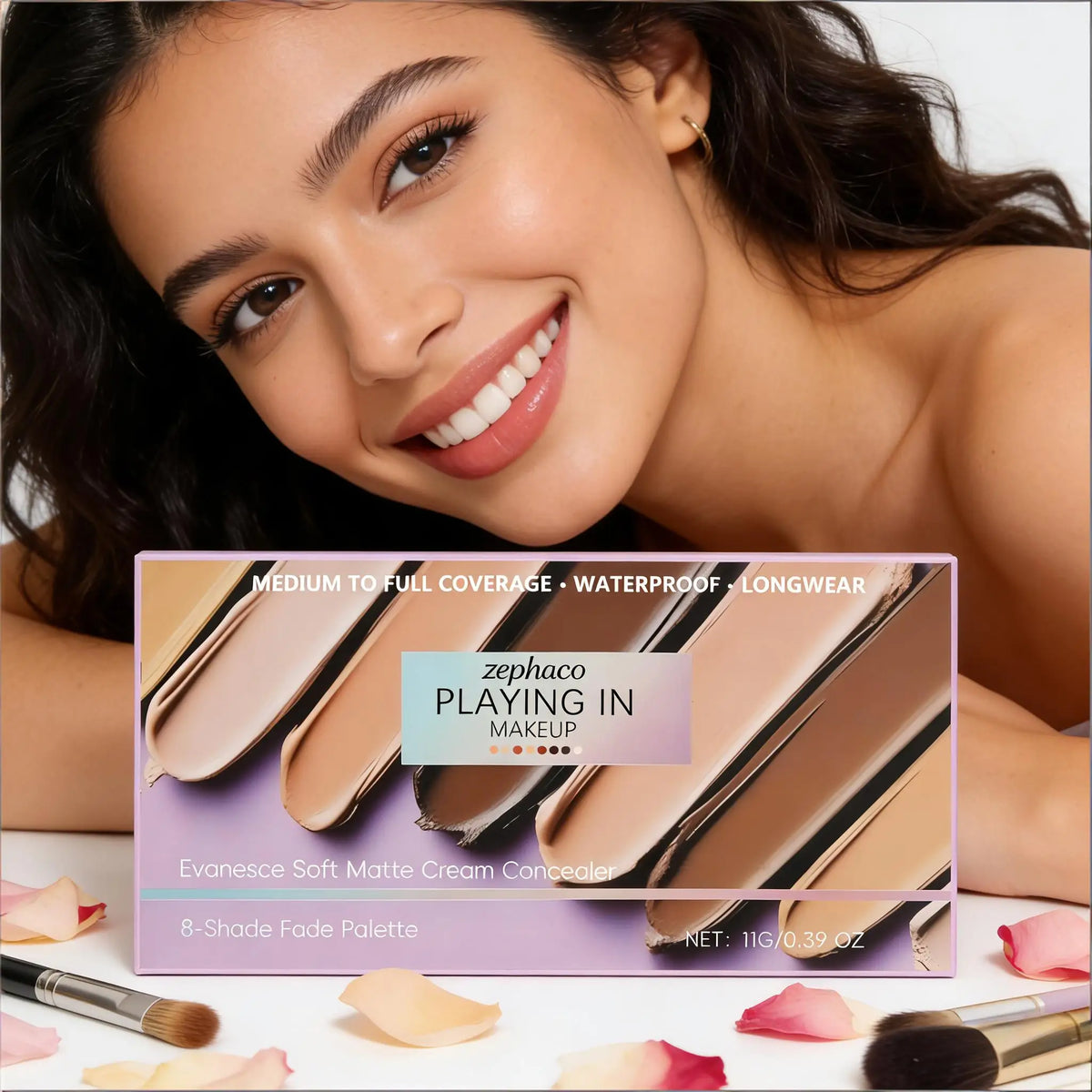Zephoco 8-Color Concealer Palette – Full Coverage & Brightening Concealer Palette Qme